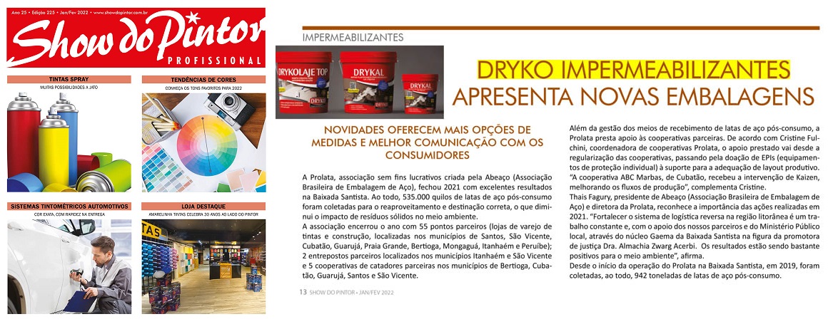 Dryko Impermeabilizantes apresenta novas embalagens